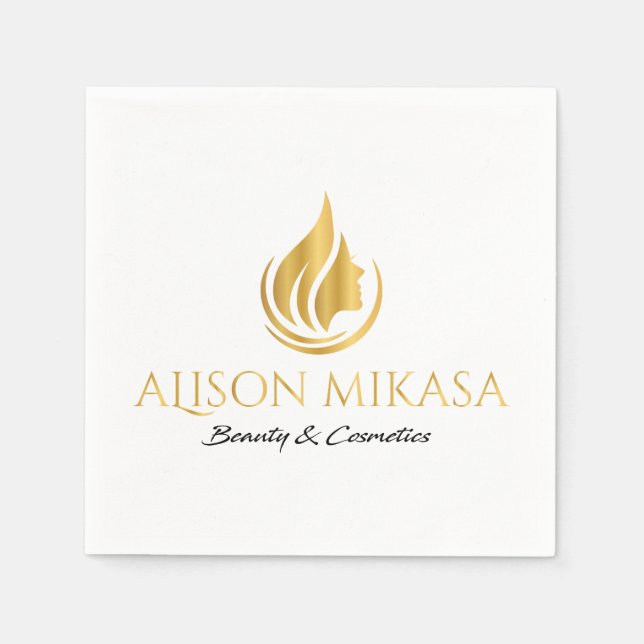 Serviette En Papier Luxe cosmétique spa soin & beauté logo (Devant)
