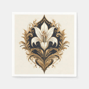 Serviette En Papier 🌸 Luxe Fleur de Lys Élégant Style Maison 🌸