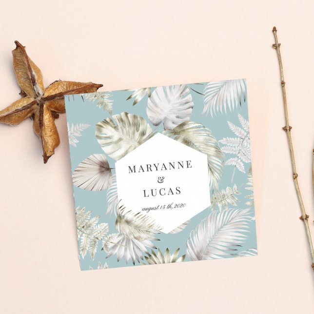 Serviette En Papier Luxueux feuillage Tropical Monogram Papier Napkins (Créateur téléchargé)