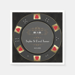 Serviette En Papier Luxueux Vegas Gold Casino Poker Mariage Chip