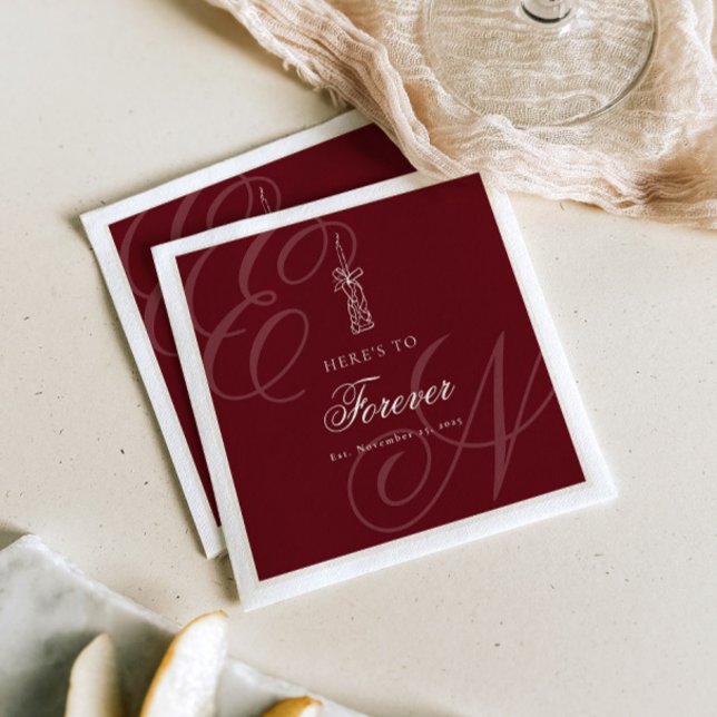Serviette En Papier Luxury Old Money Retro Calligraphy Wedding (Créateur téléchargé)