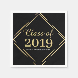 Serviette En Papier Lycée Reunion Gold/Black Class de 2019