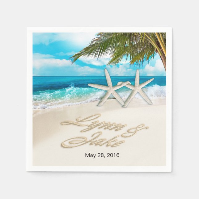 Serviette En Papier Lynn Starfish Couple DEMANDEZ VOS NOMS DANS LE SAB (Devant)