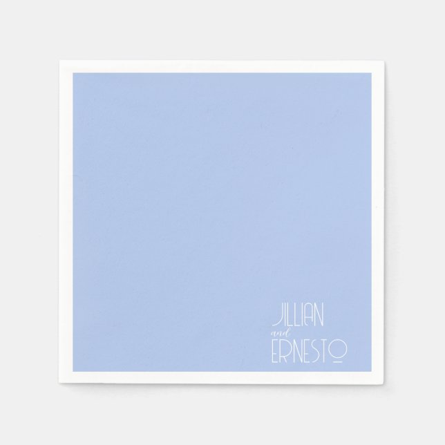 Serviette En Papier Lys bleu clair solide de la vallée Personnalisé (Devant)