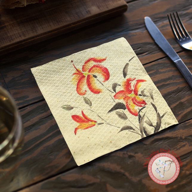 Serviette En Papier Lys de tigre - rouge (Créateur téléchargé)