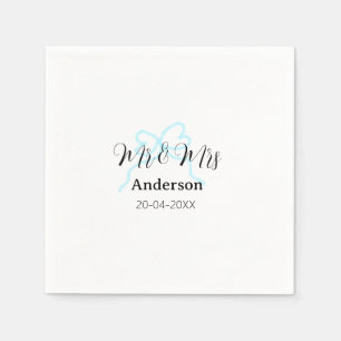Serviette En Papier M. et Mme ajoutent le nom de famille date année ma
