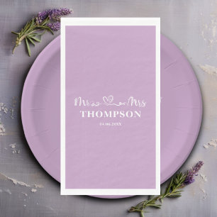 Serviette En Papier M. et Mme Elegant Simple   Lilac Purple
