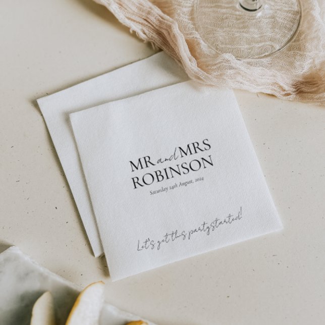 Serviette En Papier M. et Mme Elegant Wedding Napkin (Créateur téléchargé)