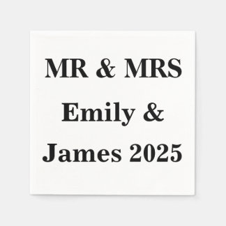 Serviette En Papier M. & Mme Custom Napkins - Réception de mariage 202