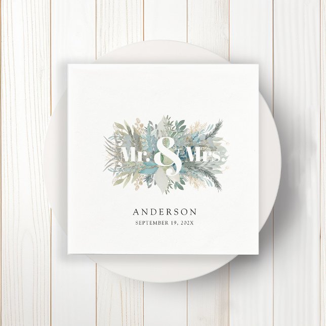 Serviette En Papier "M. & Mme" élégante serviette feutrée (Créateur téléchargé)