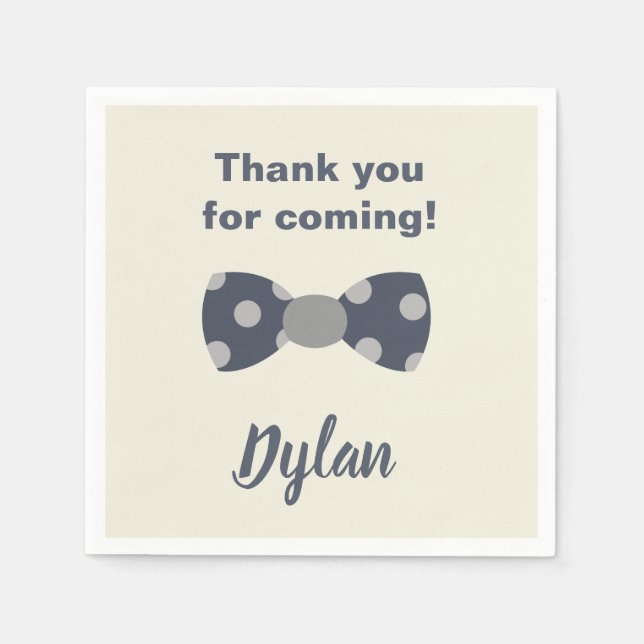 Serviette En Papier M. Onederful marine et gray bow cravate (Devant)