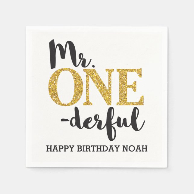 Serviette En Papier M. ONEderful White Cocktail Papier à cocktails Nap (Devant)