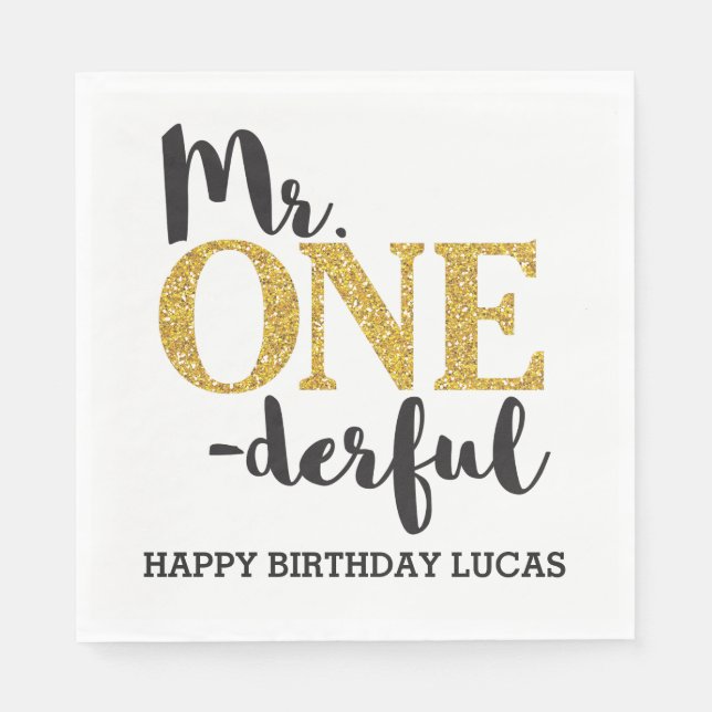 Serviette En Papier M. ONEderful White Luncheon Papier serviettes (Devant)