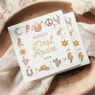 Serviette En Papier Ma Première Fête d'anniversaire de Cowgirl Disco R