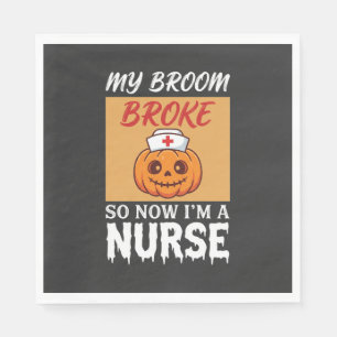 Serviette En Papier Ma Sorcière Broom Broke Nurse Halloween