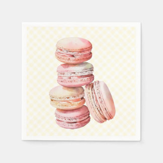 Serviette En Papier Macaron Aquarelle rose