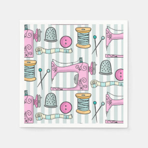 Serviette En Papier Machine à coudre - Artisanat rose coudre