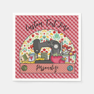 Serviette En Papier Machine à coudre rétro En vichy sur mesure Seamstr