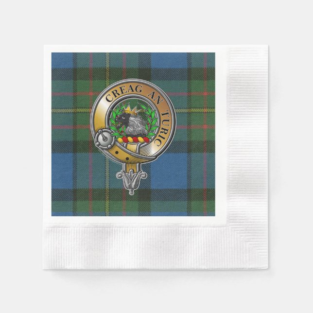 Serviette En Papier MacLaren Tartan & Badge (Devant)