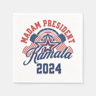Serviette En Papier Madame la Présidente Kamala Harris 2024