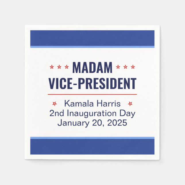 Serviette En Papier Madame la Vice-présidente Kamala Harris Inaugurati (Devant)