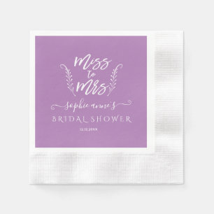 Serviette En Papier Mademoiselle tendance violet à Mme Fête des mariée