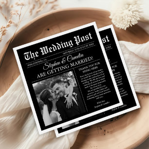 Serviette En Papier Magazine Editorial Journal Mariage Photo