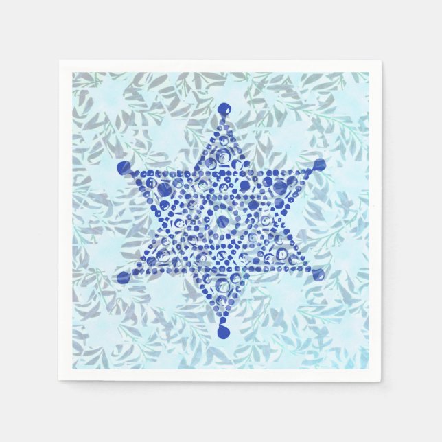 Serviette En Papier Magen David en feuille (Devant)