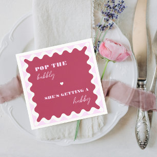 Serviette En Papier Magenta Gras Pop la Bouteille Elle Se Marie