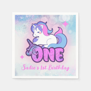 Serviette En Papier Magic rose violet Parties scintillant Unicorn 1er