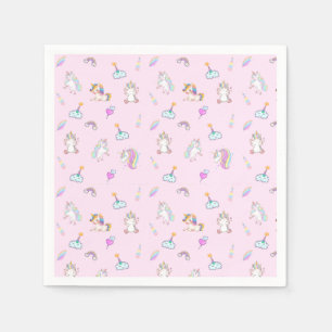Serviette En Papier Magic Unicorn gradient arc-en-ciel 1ère fête d'ann