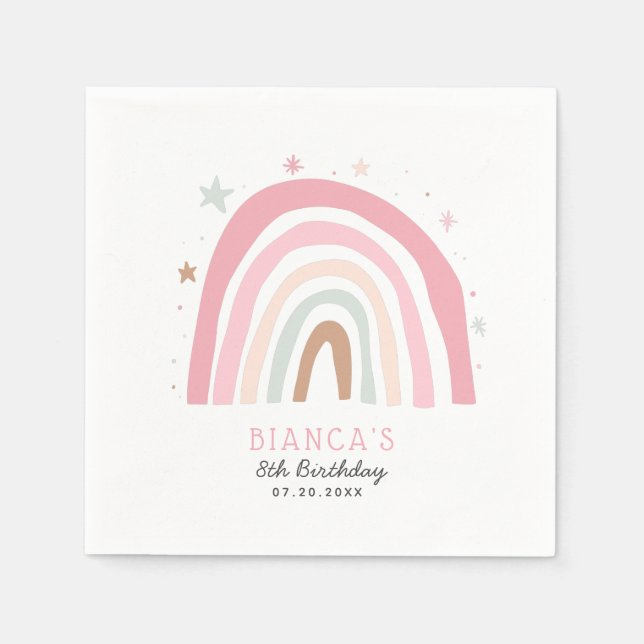 Serviette En Papier Magical Pastel Rainbow Anniversaire de enfant Part (Devant)