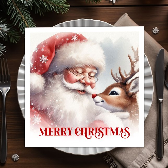 Serviette En Papier Magical Santa Rudolph Festive Dinner Napkins (Magical Santa Rudolph Festive Dinner Napkins)