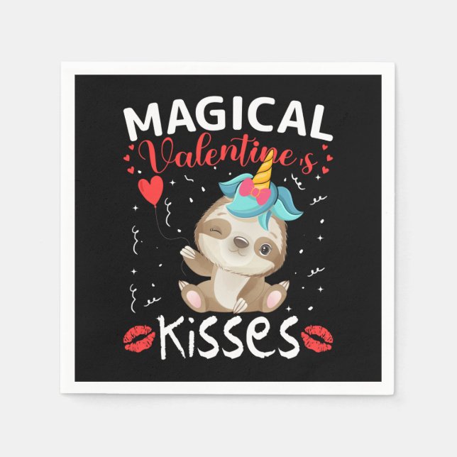 Serviette En Papier Magical Valentine's Kisses (Devant)