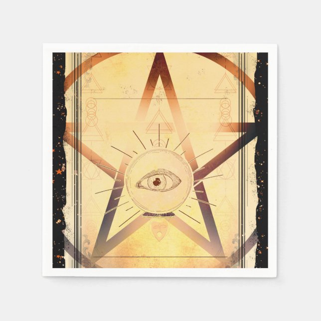 Serviette En Papier Magick Mystical Gthering Fortune Teller Eye Party (Devant)