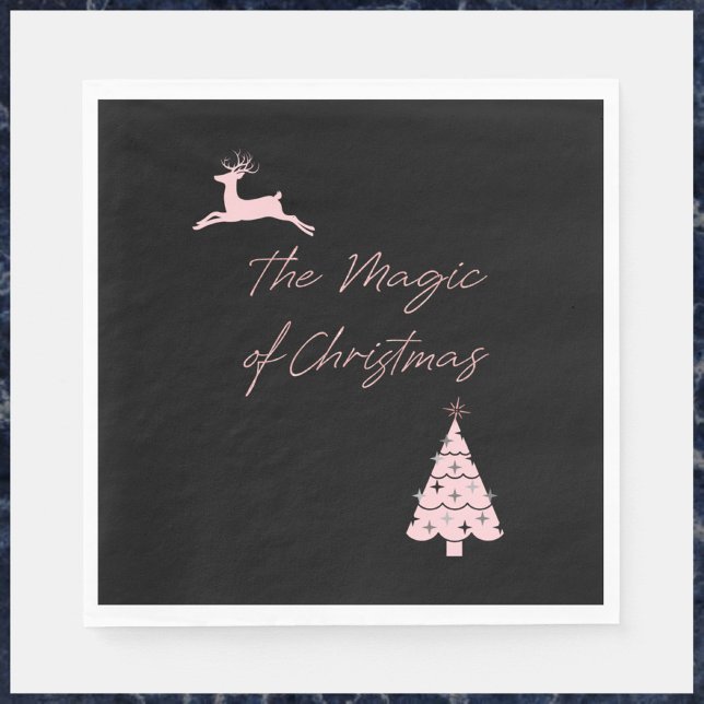 Serviette En Papier Magie des rennes de Noël et de l'arbre (Créateur téléchargé)