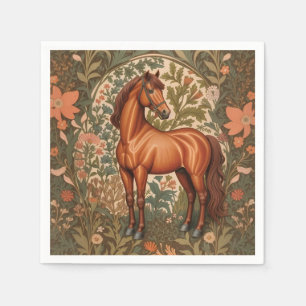 Serviette En Papier Magnifique Cheval Brun Inspiré de William Morris