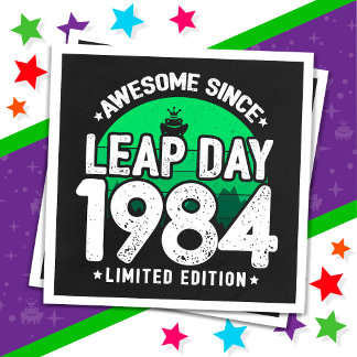 Serviette En Papier Magnifique depuis 1984 Leap Année Jour Février 29 