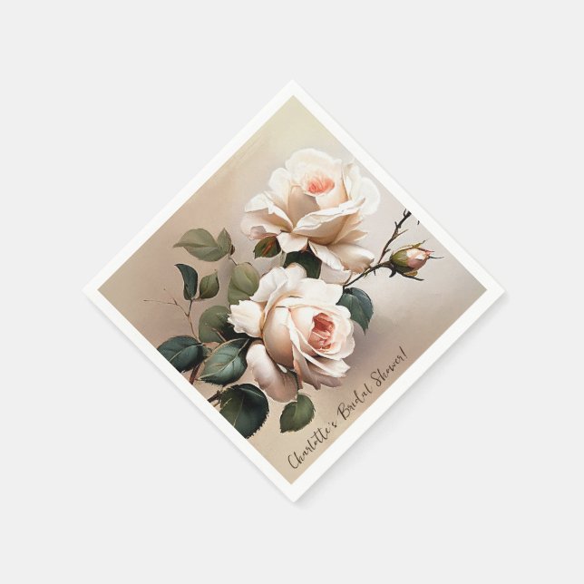 Serviette En Papier Magnifique Fête de Mariage Rose Pâle Beige Huile d (Coin)