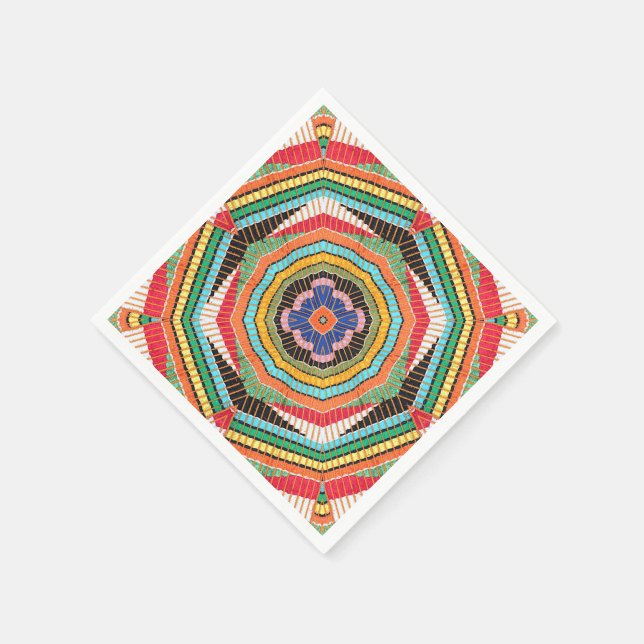Serviette En Papier Magnifique Kente Kaleidoscope multicolore (Coin)