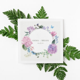 Serviette En Papier Magnifique Mariage floral Hydrangea peint à la mai