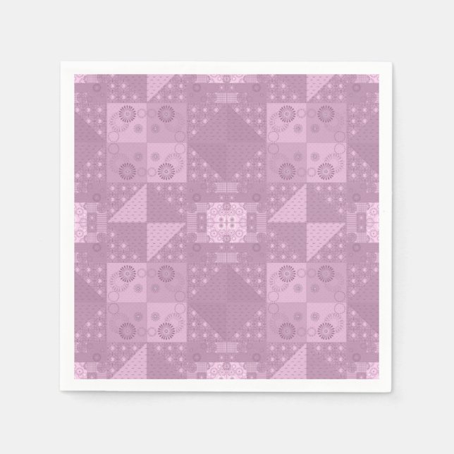 Serviette En Papier magnifique patchwork lilas traditionnel (Devant)