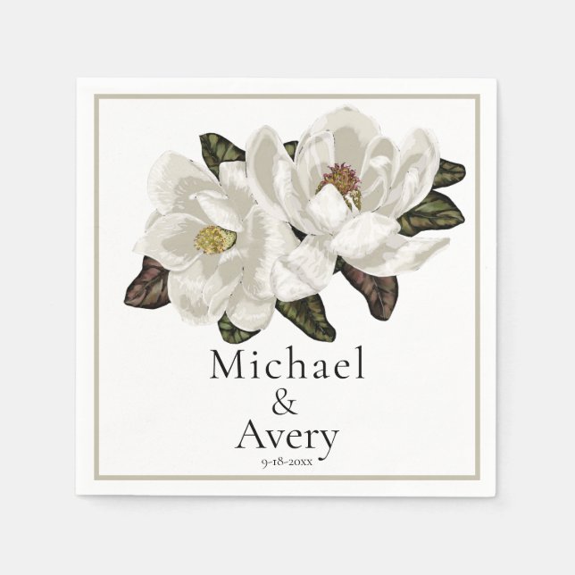 Serviette En Papier Magnolia fleurit (Devant)