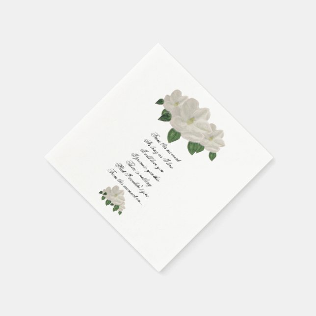 Serviette En Papier Magnolia Magnolias Peint à la main Mariage (Coin)