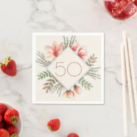 Magnolia Willows Anniversaire Fête Age Napkins