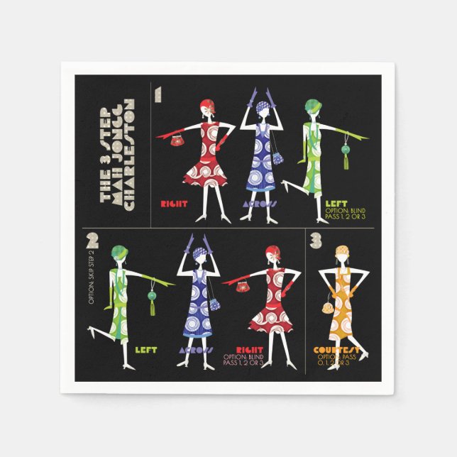 Serviette En Papier Mah Jongg Charleston Napkins (Devant)