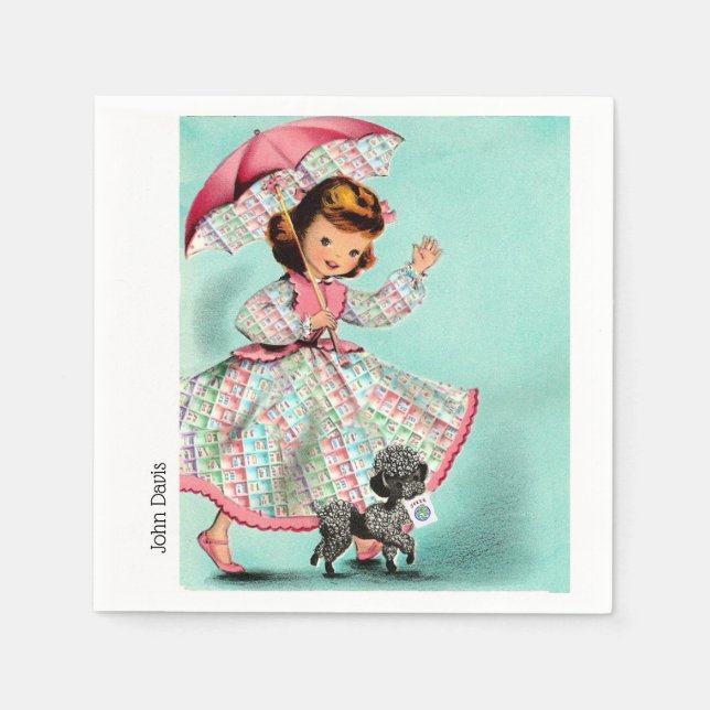 Serviette En Papier Mah Jongg Joker Poodle serviettes (Devant)