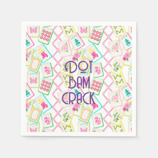 SERVIETTE EN PAPIER MAHJONG COCKTAIL NAPKIN