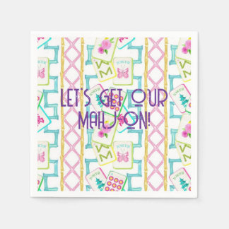 SERVIETTE EN PAPIER MAHJONG COCKTAIL NAPKINS