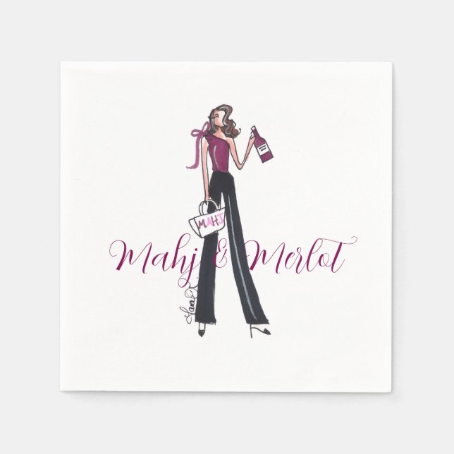 Serviette En Papier Mahjong napkins (Devant)